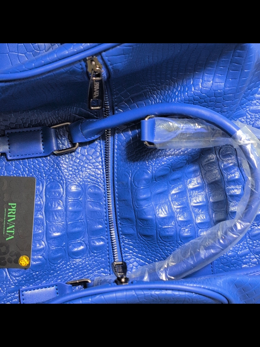 Royal Blue Croc-Embossed Women’s Tote